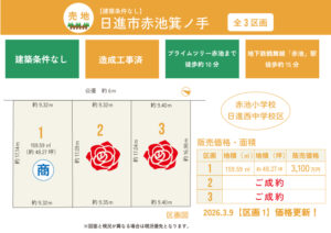 残り1区画！日進赤池箕ノ手土地区画整理（全3区画）
