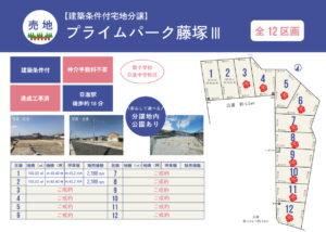 残り2区画！プライムパーク藤塚Ⅲ（全12区画）